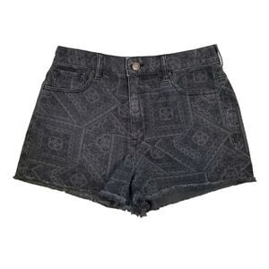 PacSun High Rise Festival Black Denim Jean Cut Off Shorts Size 28